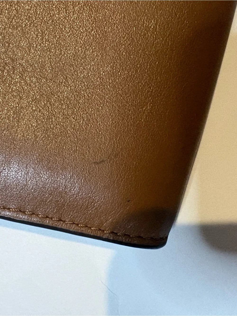Coach Brown Leather Wristlet Clutch with Silver Logo